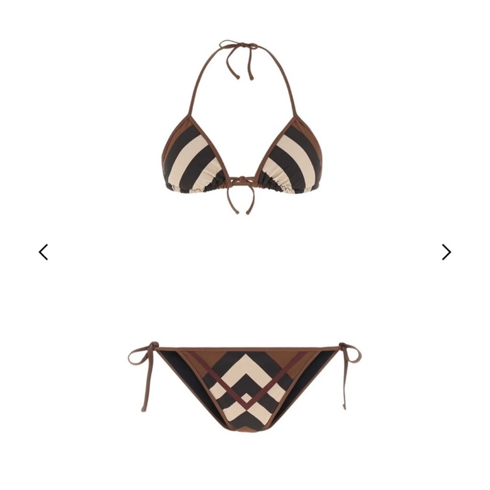 Burberry Brown and Black Geometric Bikini